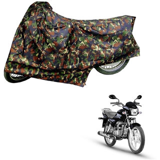                       AutoRetail Dust Proof Two Wheeler Polyster Cover for Hero Splendor Pro (Mirror Pocket, Jungle Color)                                              