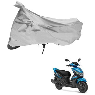                       AutoRetail UV Resistant Two Wheeler Polyster Cover for Yamaha Ray Z (Mirror Pocket, Silver Color)                                              