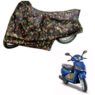                       AutoRetail Dust Proof Two Wheeler Polyster Cover for Mahindra Gusto (Mirror Pocket, Jungle Color)                                              