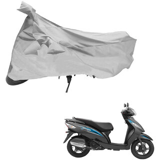                       AutoRetail Dust Proof Two Wheeler Polyster Cover for TVS Wego (Mirror Pocket, Grey Color)                                              