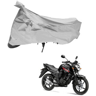                       AutoRetail Dust Proof Two Wheeler Polyster Cover for Yamaha Fz 16 (Mirror Pocket, Grey Color)                                              