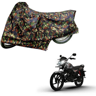                       AutoRetail Dust Proof Two Wheeler Polyster Cover for Mahindra Pantero (Mirror Pocket, Jungle Color)                                              