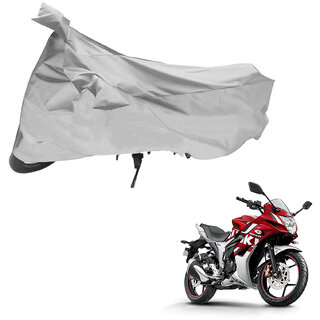                       AutoRetail Two Wheeler Polyster Cover for Suzuki Gixxer SF with Sun Protection (Mirror Pocket, Grey Color)                                              