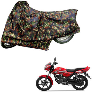                       AutoRetail Dust Proof Two Wheeler Polyster Cover for TVS Phoenix 125 (Mirror Pocket, Jungle Color)                                              
