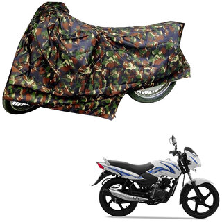                       AutoRetail Dust Proof Two Wheeler Polyster Cover for TVS Star Sport (Mirror Pocket, Jungle Color)                                              