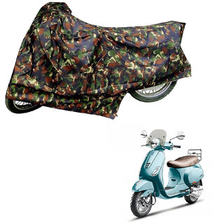                       AutoRetail Two Wheeler Polyster Cover for Piaggio Vespa VXl 150 with Sun Protection (Mirror Pocket, Jungle Color)                                              