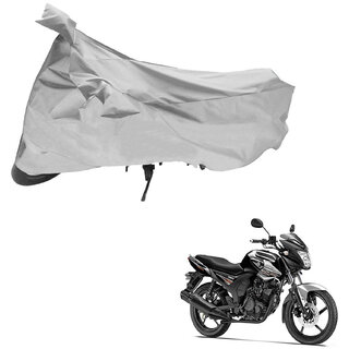 AutoRetail Two Wheeler Polyster Cover for Yamaha SZ-RR with Sun Protection (Mirror Pocket, Grey Color)