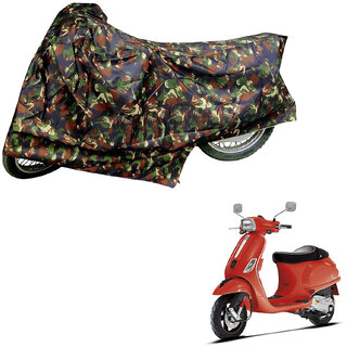                       AutoRetail Two Wheeler Polyster Cover for Piaggio Vespa S with Sun Protection (Mirror Pocket, Jungle Color)                                              