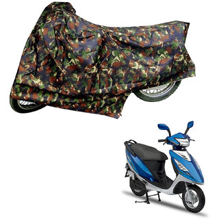                       AutoRetail Dust Proof Two Wheeler Polyster Cover for TVS Streak (Mirror Pocket, Jungle Color)                                              