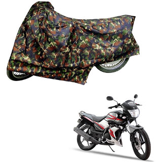                       AutoRetail Dust Proof Two Wheeler Polyster Cover for Yamaha SS 125 (Mirror Pocket, Jungle Color)                                              