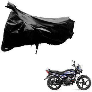                      AutoRetail Two Wheeler Polyster Cover for Hero Splendor NXG with Mirror Pocket (Black Color)                                              