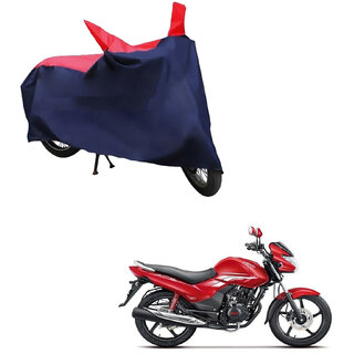                       AutoRetail Two Wheeler Polyster Cover for Hero Achiever with Mirror Pocket (Red and Blue Color)                                              