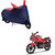 AutoRetail UV Resistant Two Wheeler Polyster Cover for Bajaj Pulsar 220 F (Mirror Pocket, Red and Blue Color)