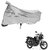 AutoRetail Two Wheeler Polyster Cover for Yamaha SZ-RR with Sun Protection (Mirror Pocket, Grey Color)