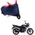 AutoRetail Two Wheeler Polyster Cover for Bajaj DisPolyster Cover 150 with Mirror Pocket (Red and Blue Color)