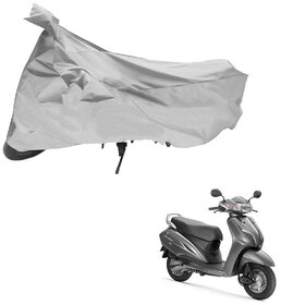 AutoRetail Two Wheeler Polyster Cover for Honda Activa 3G with Sun Protection (Mirror Pocket, Silver Color)