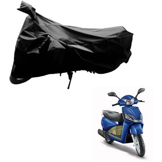                       AutoRetail Two Wheeler Polyster Cover for Mahindra Gusto with Mirror Pocket (Black Color)                                              