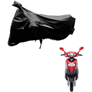                       AutoRetail Two Wheeler Polyster Cover for Mahindra Flyte with Mirror Pocket (Black Color)                                              