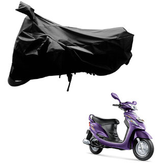                       AutoRetail Two Wheeler Polyster Cover for Mahindra Rodeo RZ with Mirror Pocket (Black Color)                                              