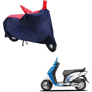                       AutoRetail Two Wheeler Polyster Cover for Honda Activa i with Mirror Pocket (Red and Blue Color)                                              