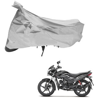                       AutoRetail Dust Proof Two Wheeler Polyster Cover for Hero Passion Pro (Mirror Pocket, Silver Color)                                              