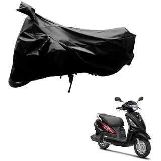                       AutoRetail Two Wheeler Polyster Cover for Suzuki Swish 125 Facelift with Mirror Pocket (Black Color)                                              