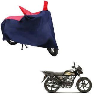                       AutoRetail Two Wheeler Polyster Cover for Honda CD 110 Dream with Mirror Pocket (Red and Blue Color)                                              