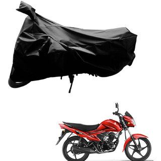                       AutoRetail Two Wheeler Polyster Cover for Suzuki Hayate with Mirror Pocket (Black Color)                                              