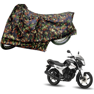                       AutoRetail Weather Resistant Two Wheeler Polyster Cover for Yamaha SZ-R (Mirror Pocket, Jungle Color)                                              