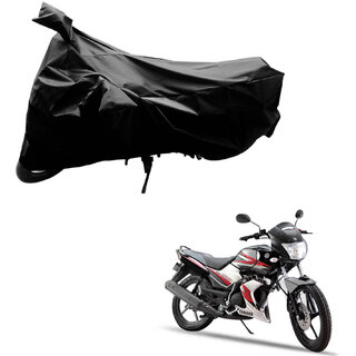                       AutoRetail UV Resistant Two Wheeler Polyster Cover for Yamaha SS 125 (Mirror Pocket, Black Color)                                              