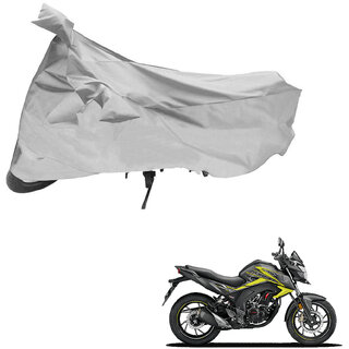                       AutoRetail Dust Proof Two Wheeler Polyster Cover for Honda CB Hornet 160R (Mirror Pocket, Silver Color)                                              