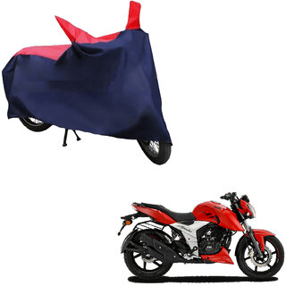                       AutoRetail UV Resistant Two Wheeler Polyster Cover for TVS Apache RTR 160 (Mirror Pocket, Red and Blue Color)                                              