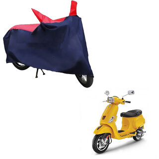                       AutoRetail Two Wheeler Polyster Cover for Piaggio Vespa SXL 150 with Mirror Pocket (Red and Blue Color)                                              