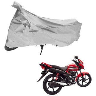                       AutoRetail Dust Proof Two Wheeler Polyster Cover for Honda Dream Yuga (Mirror Pocket, Silver Color)                                              