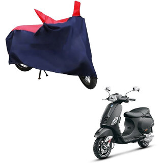                       AutoRetail Two Wheeler Polyster Cover for Piaggio Vespa VX with Mirror Pocket (Red and Blue Color)                                              