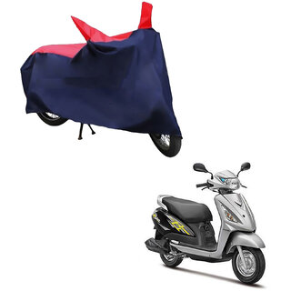                       AutoRetail Two Wheeler Polyster Cover for Suzuki Access Swish with Mirror Pocket (Red and Blue Color)                                              