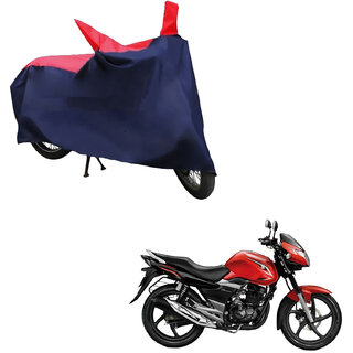                       AutoRetail Two Wheeler Polyster Cover for Suzuki GS 150R with Mirror Pocket (Red and Blue Color)                                              