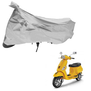                       AutoRetail Dust Proof Two Wheeler Polyster Cover for Piaggio Vespa SXL 150 (Mirror Pocket, Silver Color)                                              