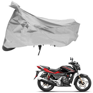                       AutoRetail Weather Resistant Two Wheeler Polyster Cover for Hero Xtreme Sports (Mirror Pocket, Silver Color)                                              
