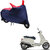 AutoRetail UV Resistant Two Wheeler Polyster Cover for Piaggio Vespa (Mirror Pocket, Red and Blue Color)