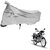 AutoRetail Dust Proof Two Wheeler Polyster Cover for Hero Splendor Pro (Mirror Pocket, Silver Color)
