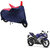 AutoRetail UV Resistant Two Wheeler Polyster Cover for Yamaha YZF-R15 (Mirror Pocket, Red and Blue Color)