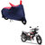 AutoRetail UV Resistant Two Wheeler Polyster Cover for Yamaha SS 125 (Mirror Pocket, Red and Blue Color)