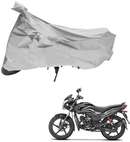 AutoRetail Weather Resistant Two Wheeler Polyster Cover for Hero Passion Pro (Mirror Pocket, Silver Color)