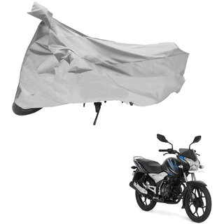                       AutoRetail Two Wheeler Polyster Cover for Bajaj DisPolyster Cover 100 with Mirror Pocket (Grey Color)                                              