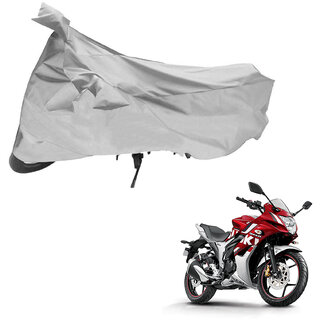                       AutoRetail Dust Proof Two Wheeler Polyster Cover for Suzuki Gixxer SF (Mirror Pocket, Silver Color)                                              