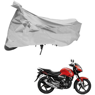                       AutoRetail Dust Proof Two Wheeler Polyster Cover for Suzuki GS 150R (Mirror Pocket, Silver Color)                                              