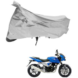                       AutoRetail Two Wheeler Polyster Cover for Bajaj Pulsar 150 DTS-i with Mirror Pocket (Grey Color)                                              