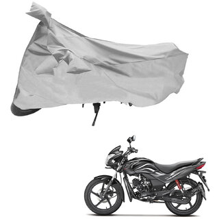                       AutoRetail UV Resistant Two Wheeler Polyster Cover for Hero Passion Pro (Mirror Pocket, Grey Color)                                              