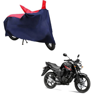                       AutoRetail Two Wheeler Polyster Cover for Yamaha Fz 16 with Mirror Pocket (Red and Blue Color)                                              
